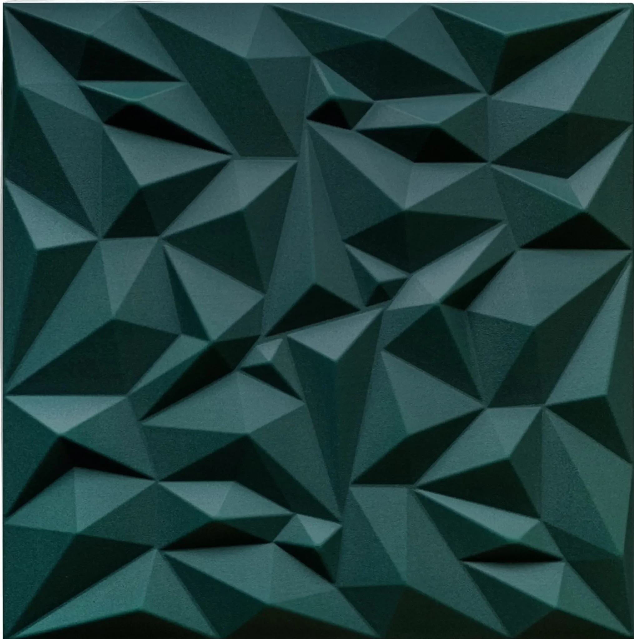 3D Deckenpaneel „Amethyst“ – Polystyrol, Grün, 50×50 cm