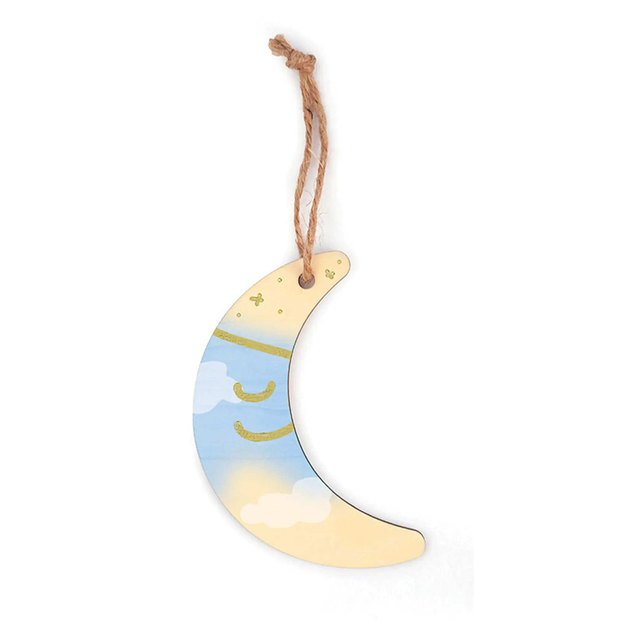 Hängedeko „Mond“ aus Holz – Ø 12 cm, zum kreativen Dekorieren