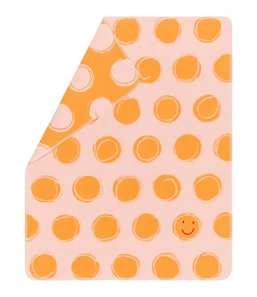 DAVID FUSSENEGGER Babydecke Happy Faces bestickt 90x70 cm Baumwolle