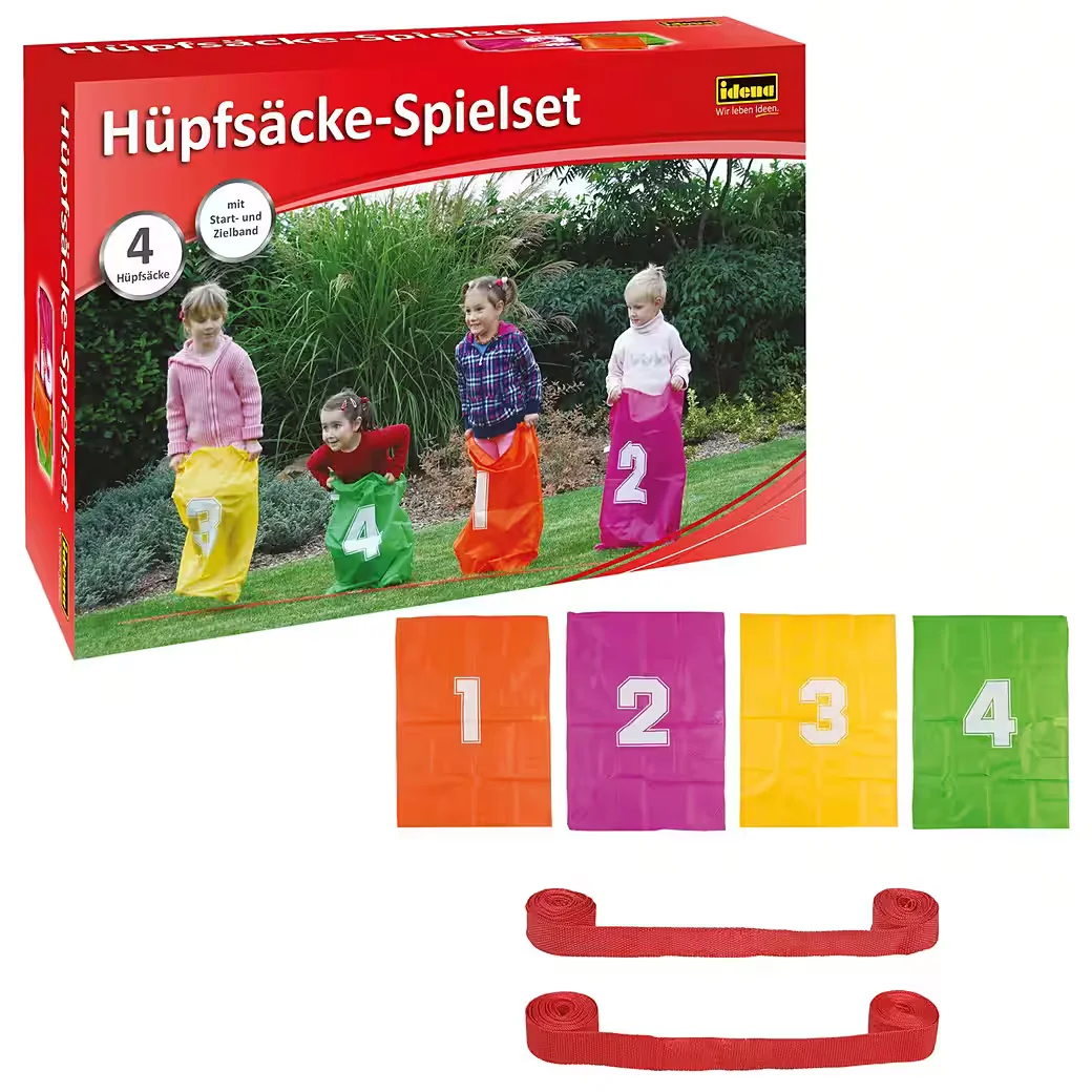 IDENA Hüpfsäcke Set 4 Stück für Sackhüpfen inkl. Band 7408881