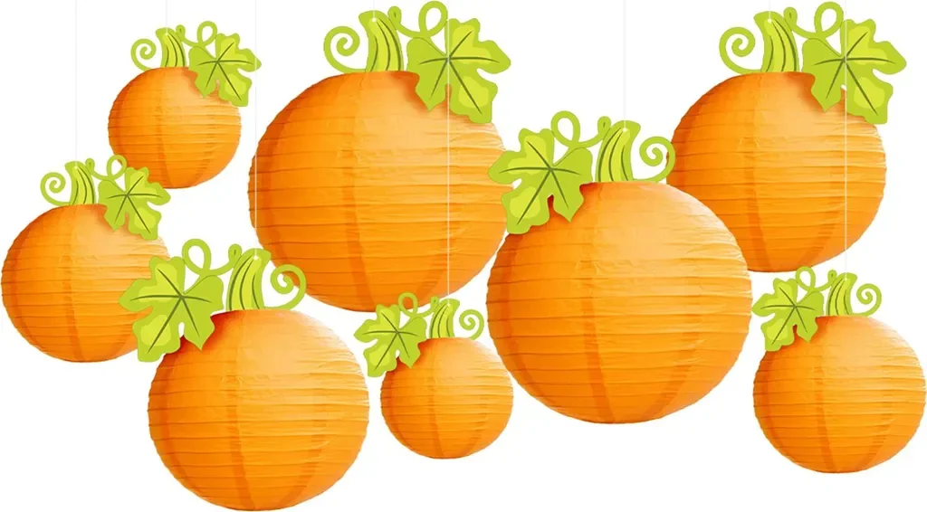Hdvery Halloween Kürbis Papierlaterne zum Aufhängen orange Deko