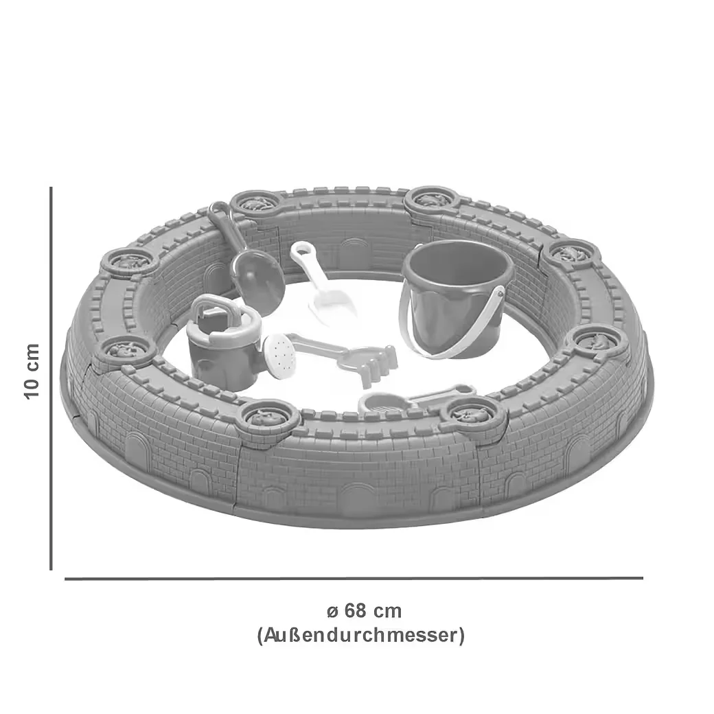 TIKTAKTOO Sandform-Set 19-tlg. runder Mini-Sandkasten für Balkon