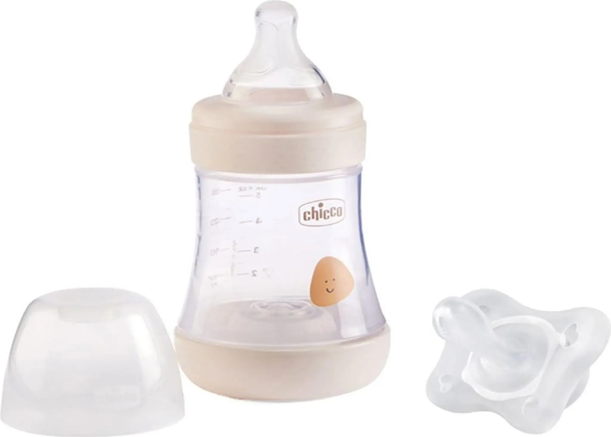 CHICCO Perfect5 Babyflasche + Mini Soft Schnuller Set durchsichtig