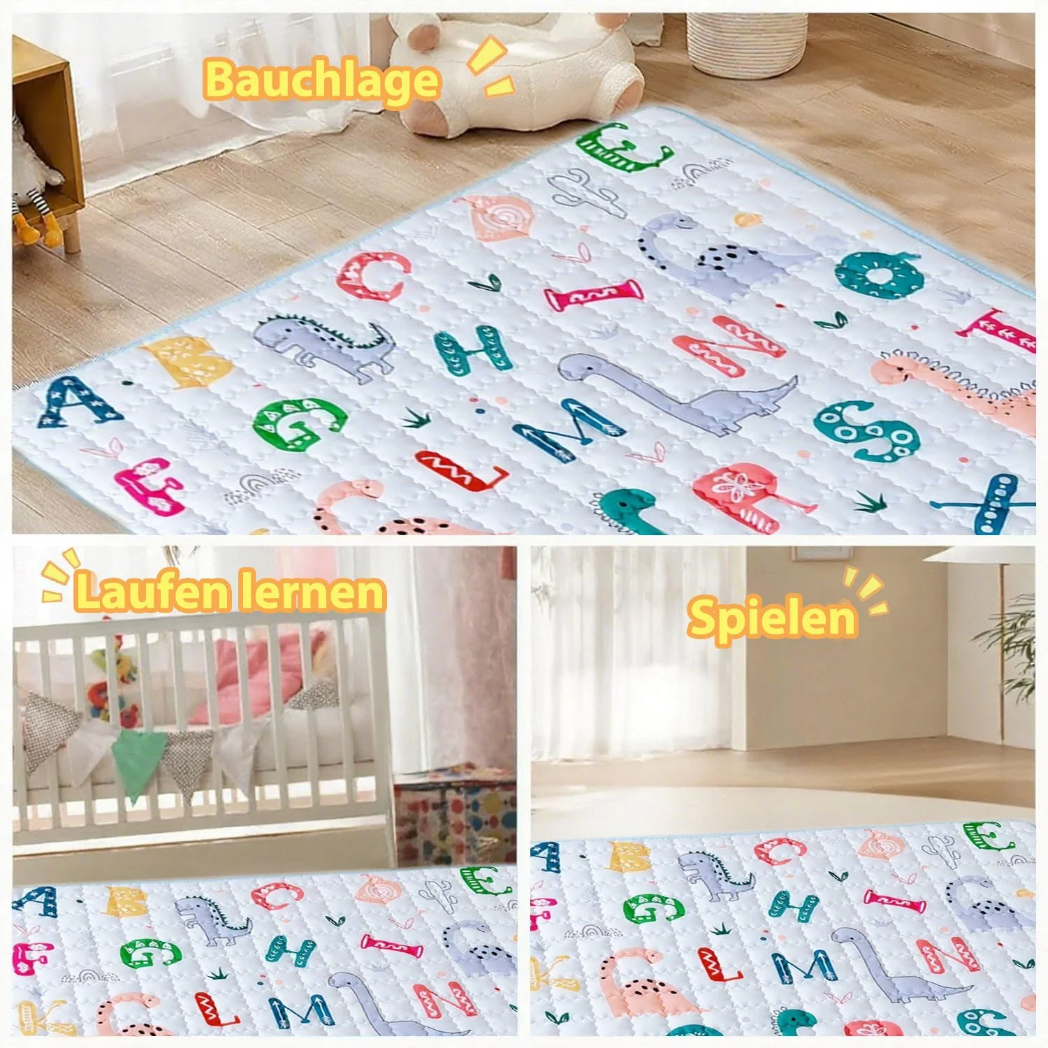 AIMAX Baby Krabbelmatte faltbar Spielmatte Kinder Spieldecke Babymatte