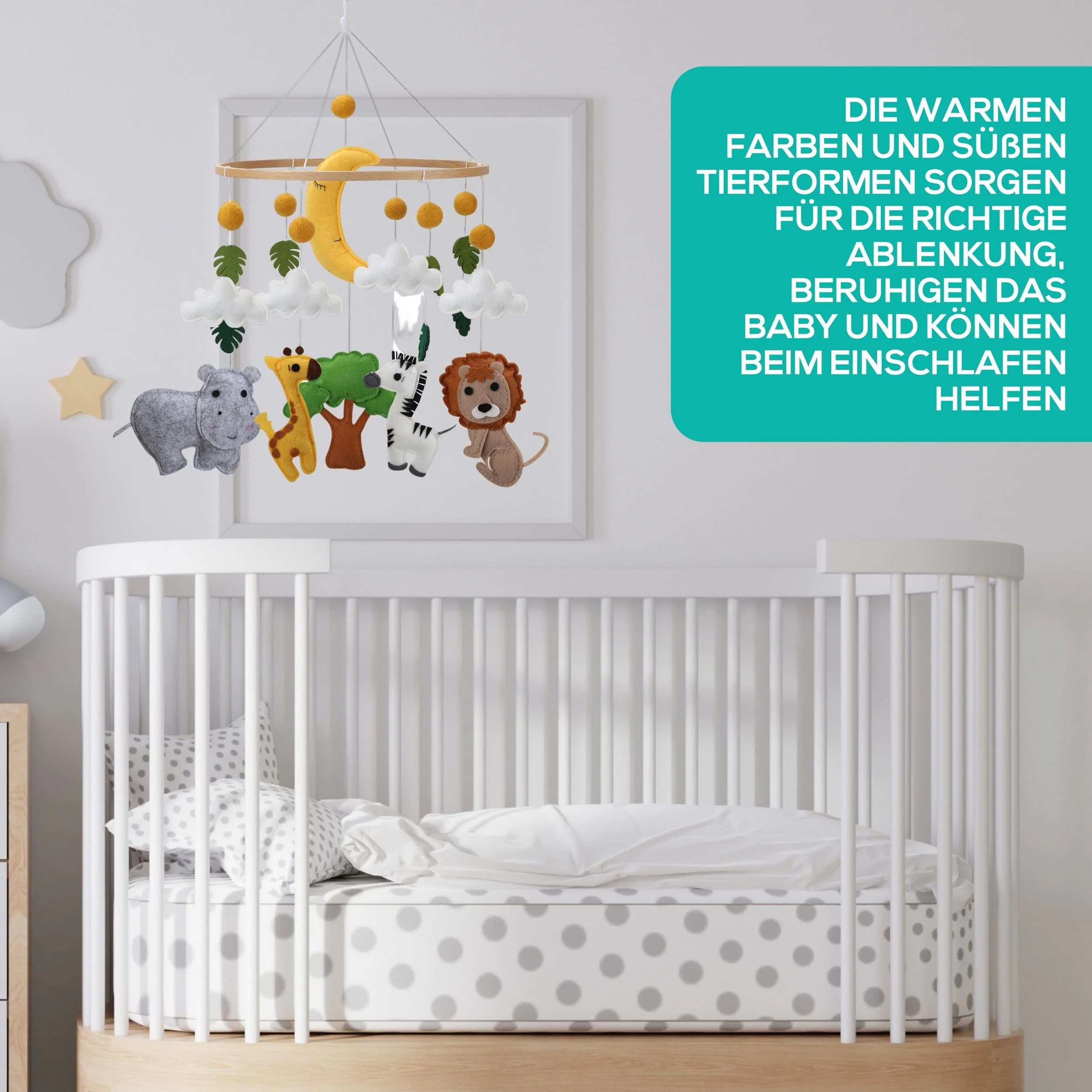wortek Baby Mobile Windspiel zum Aufhängen für Babybett