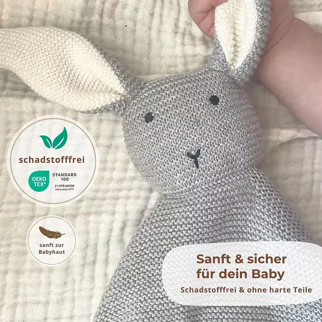 DIKOS Kuscheltuch Schmusehase Söckchen Bio Baumwolle Geschenkset Baby