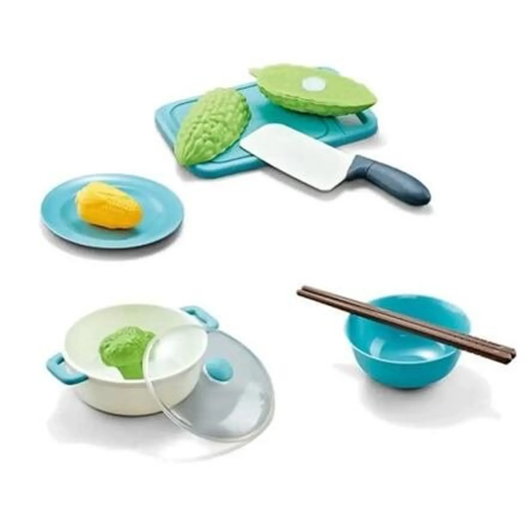 Bavytoy Spülbecken mit Zubehör – Spiel-Küchenset in Blau