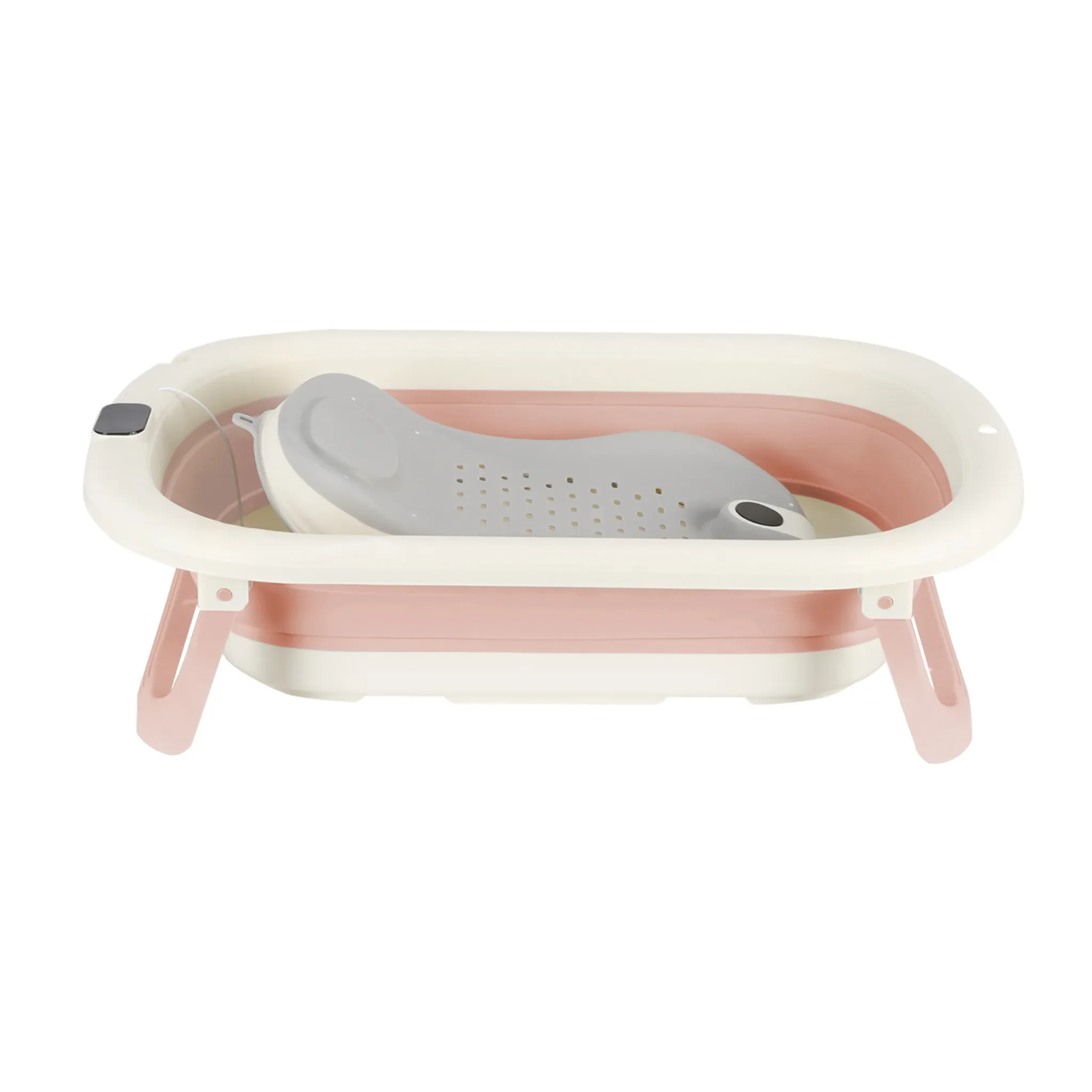 DazHom faltbare Babybadewanne Thermometer und Stützkissen rutschfest