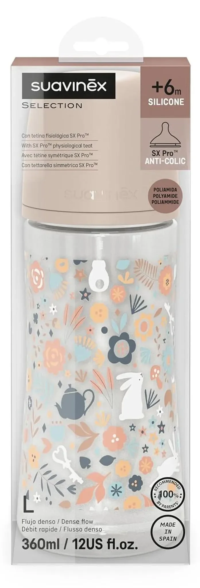 SUAVINEX Baby-Trinkflasche 360 ml mit SX Pro Silikonsauger