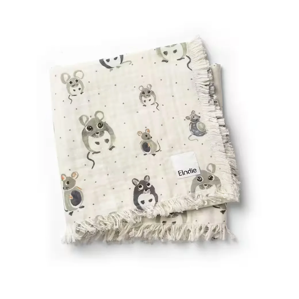 ELODIE Babydecke Soft Cotton aus Baumwolle Forest mouse