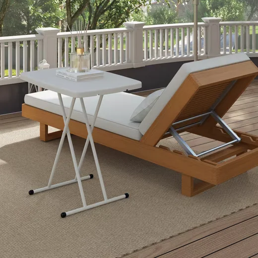OUTSUNNY Gartentisch höhenverstellbar klappbar Kunststoff rechteckig