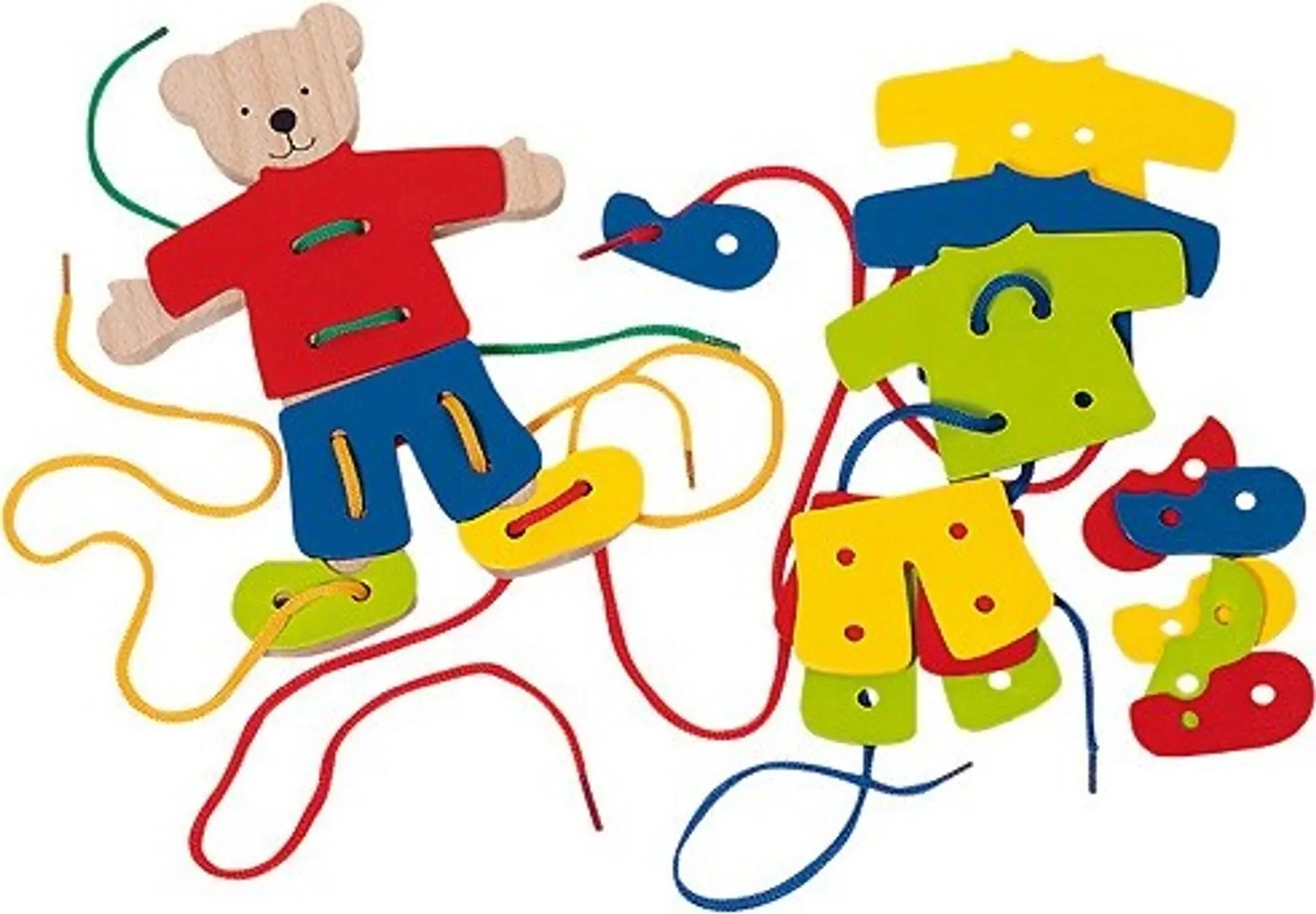 Goki Bunter Fädelbär – 17-teiliges Fädelspiel