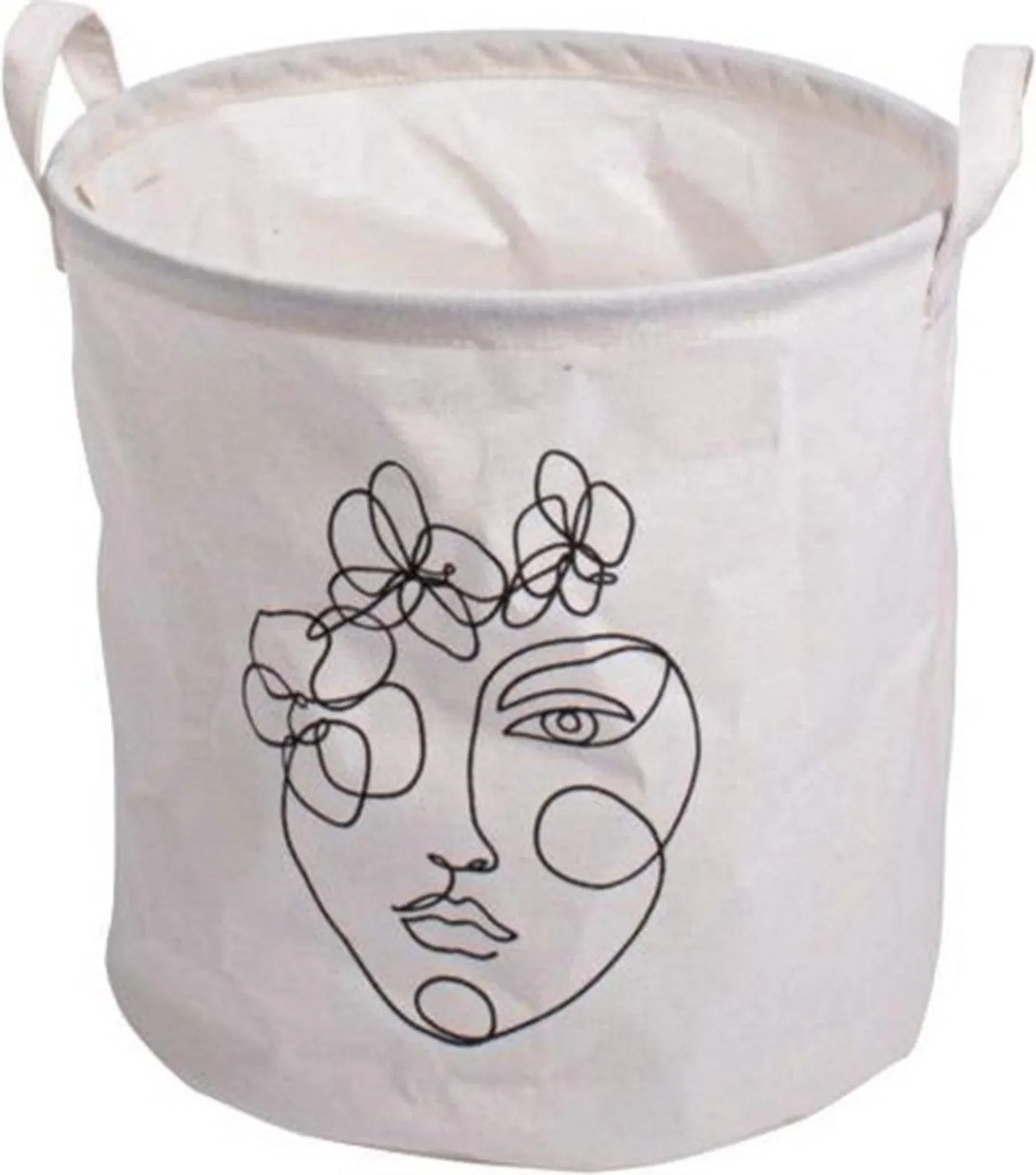 Aufbewahrungskorb „GUSTA“ mit Druck – 30 × 30 cm, Weiß