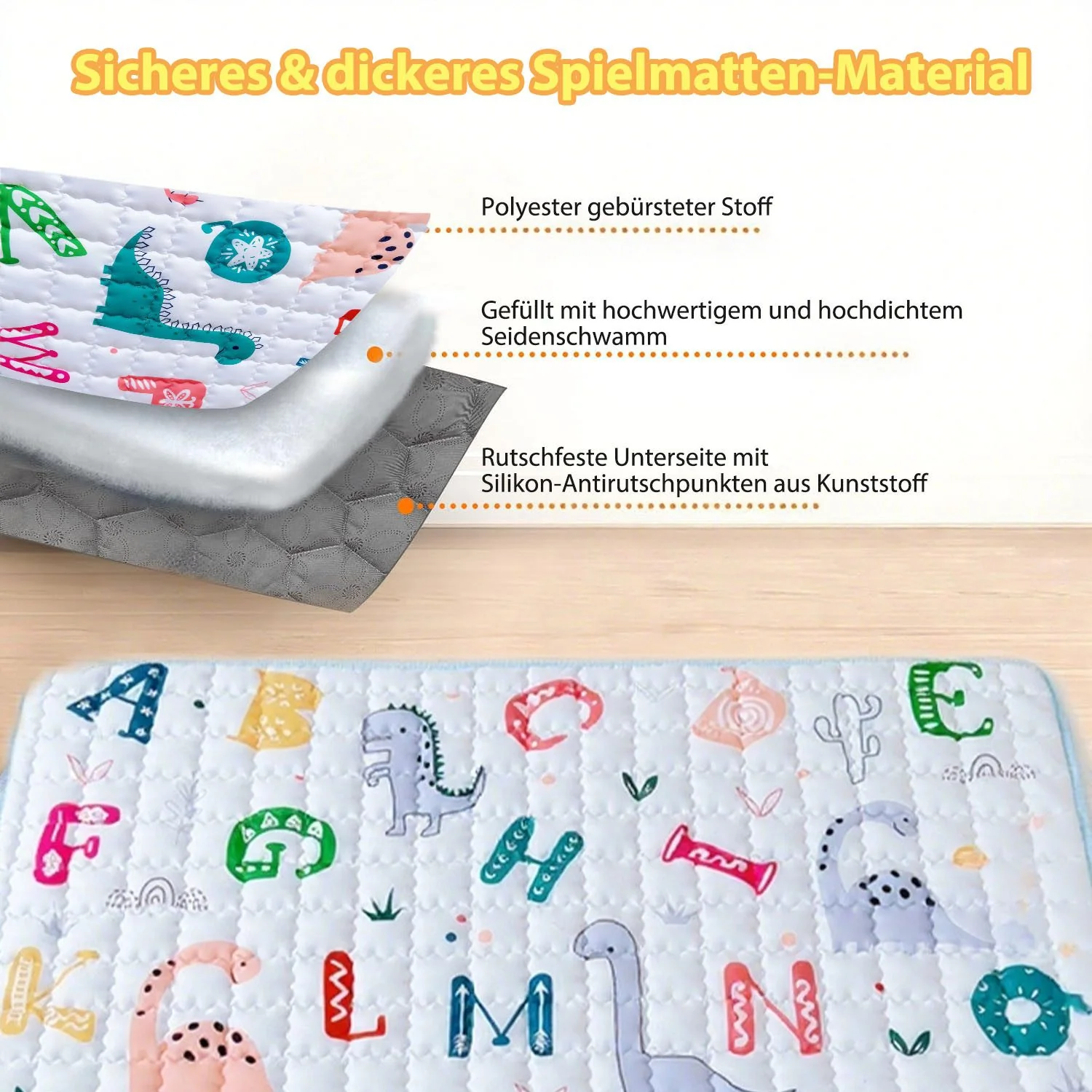 AIMAX Baby Krabbelmatte faltbar Spielmatte Kinder Spieldecke Babymatte