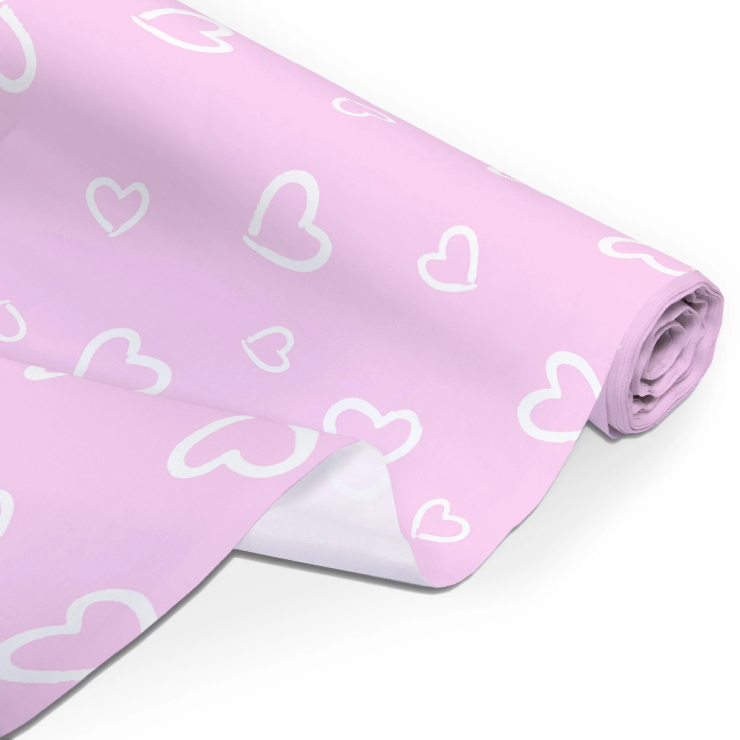 Amilian Baumwollstoff – Meterware 160 × 50 cm, Design „Herzen Rosa“