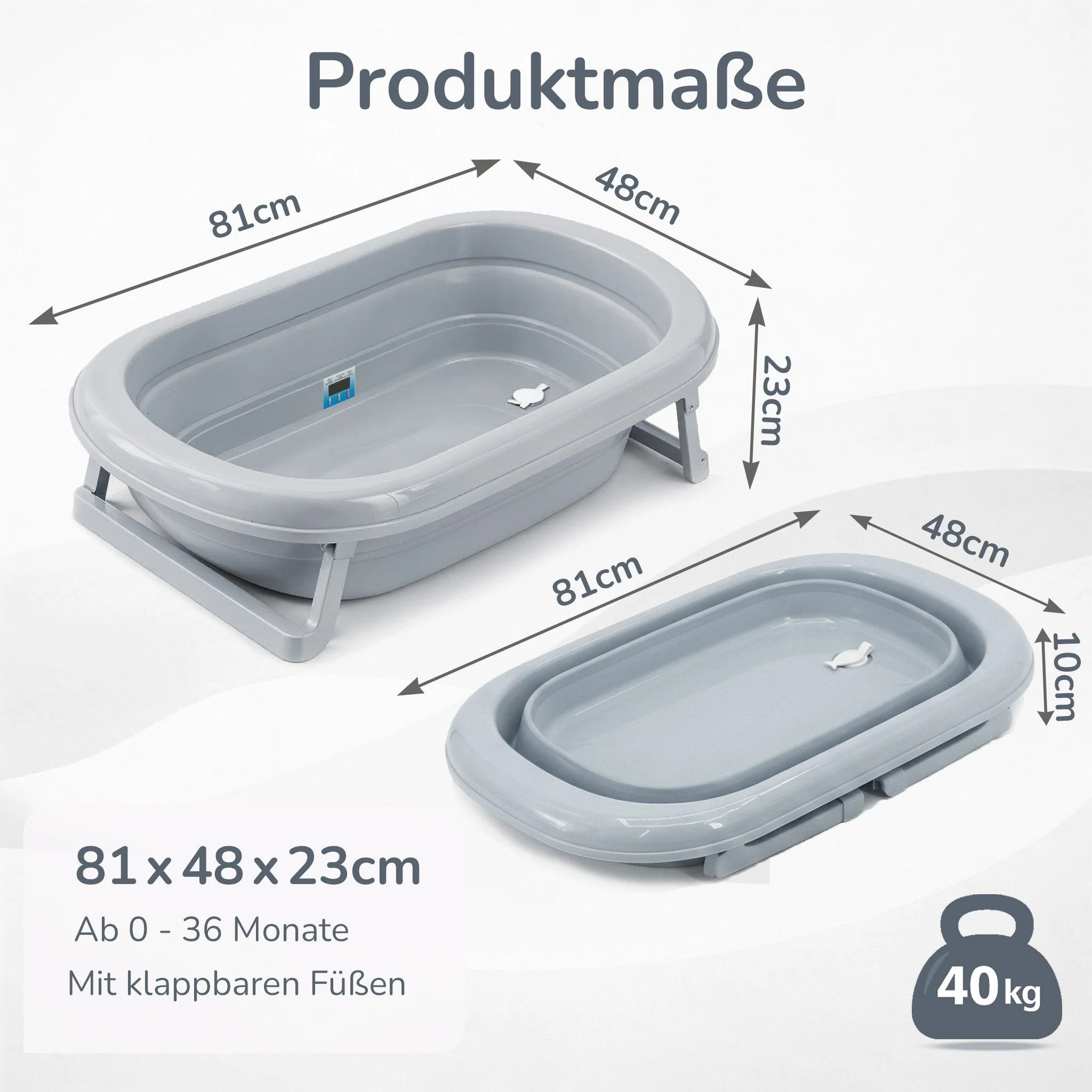 BABYKAJO Babybadewanne für Neugeborene und Kleinkinder