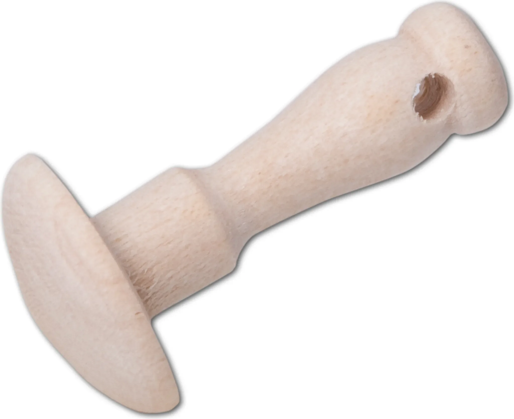 Mini-Passierpilz aus Ahornholz – mit Bohrung zum Aufhängen, 30 × 16 mm