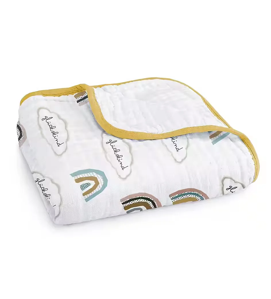 MAMA POPPINS GERMANY Babydecke Musselin Bio Baumwolle mit Schriftzug