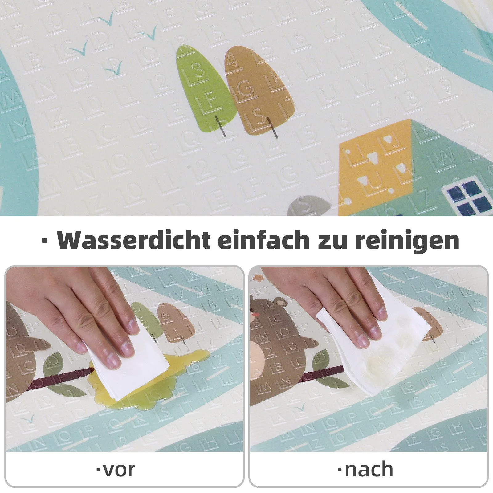 CCLIFE Baby Krabbelmatte Spielmatte, faltbar klappbar wasserdicht