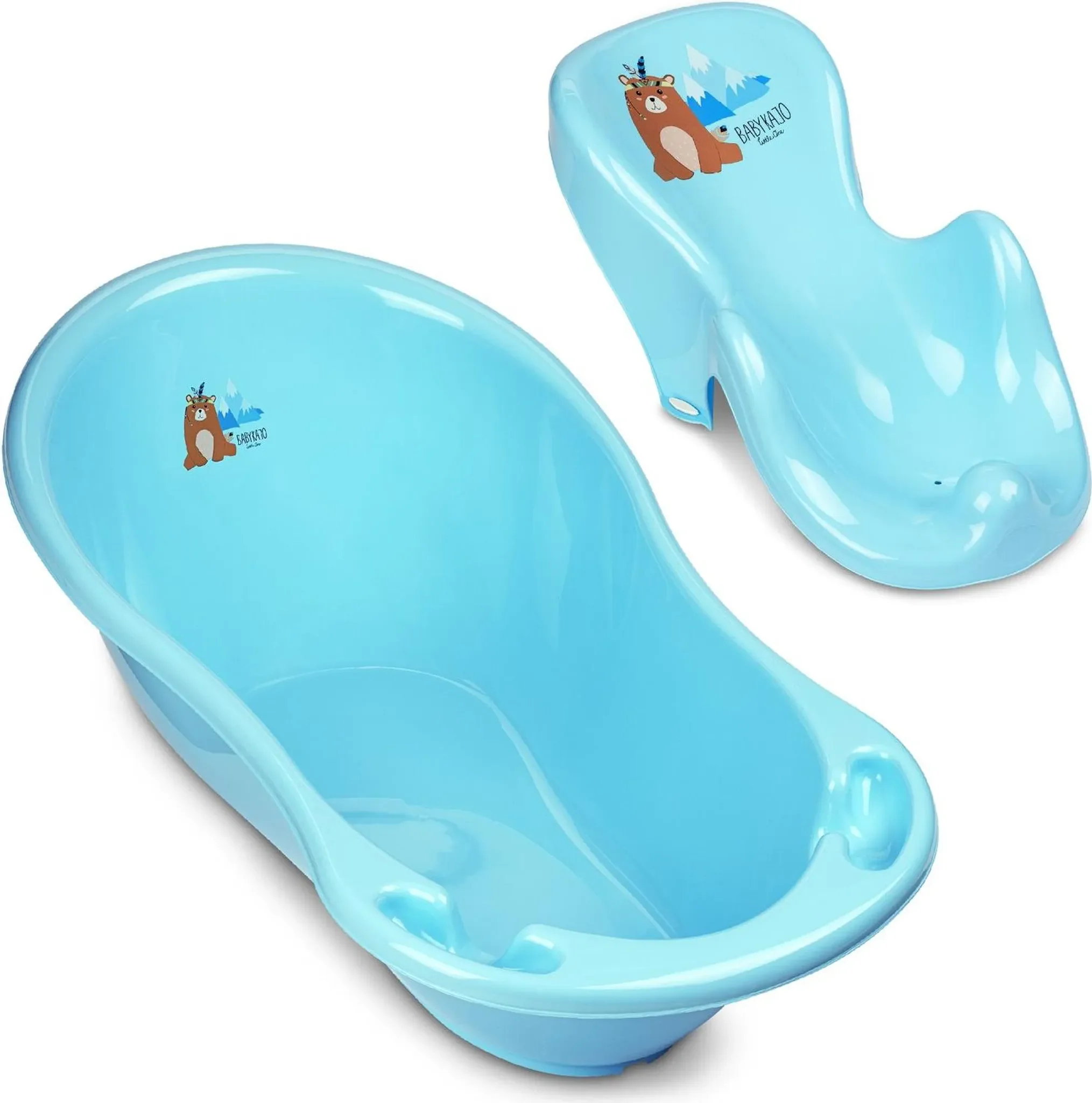 BABYKAJO Babybadewanne Set mit Badewannensitz, 0-24 Monate Anti-Rutsch