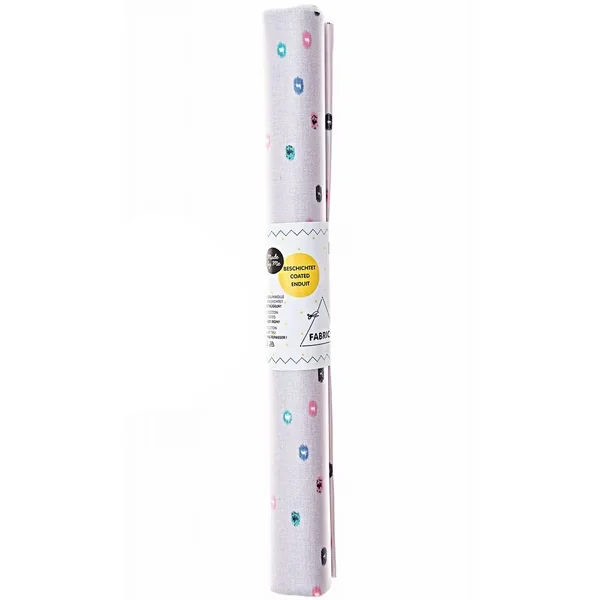 Rico Design beschichtete Baumwolle – Punkte schraffiert, flieder/blau/grün/rosa
