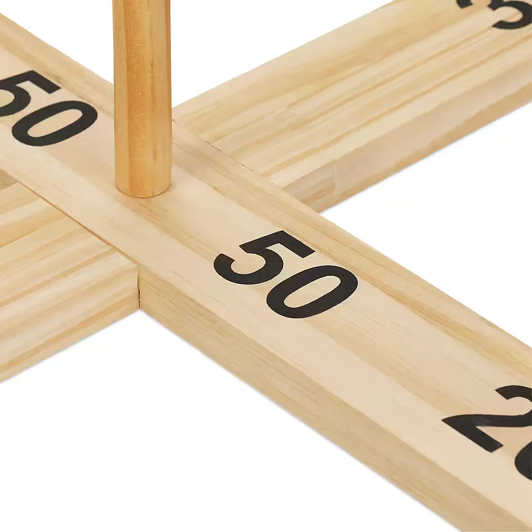 Relaxdays Ringwurfspiel aus Holz Gartenspiel für Kinder und Erwachsene