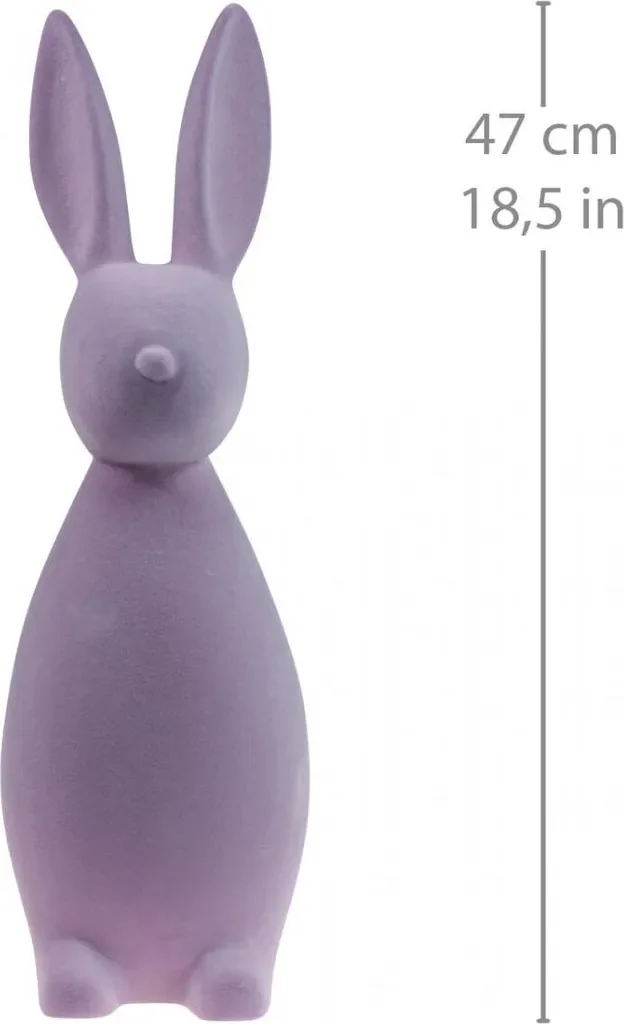 Viana Deko-Osterhase beflockt flieder lila 47 cm Figur