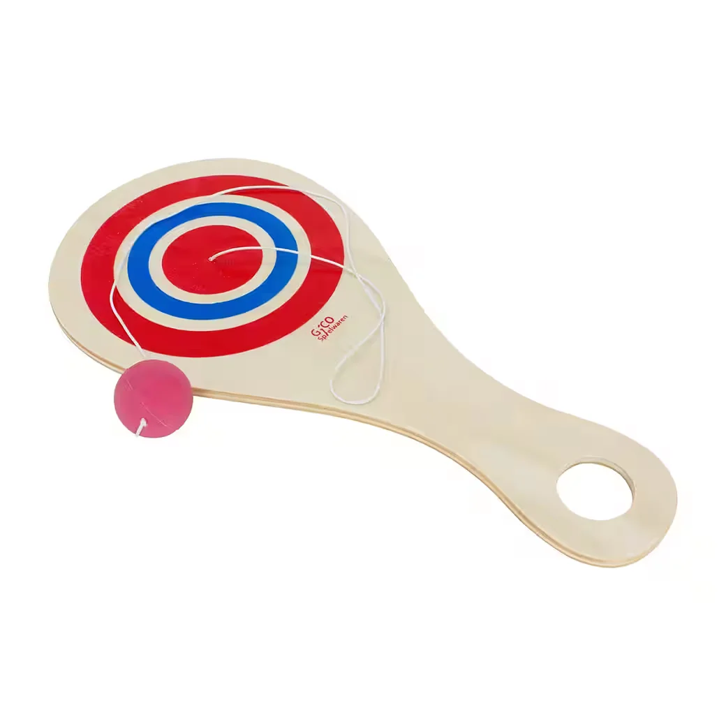 GICO Paddle Ball Set Retro Fangspiel mit Gummiband Spielzeug 3267