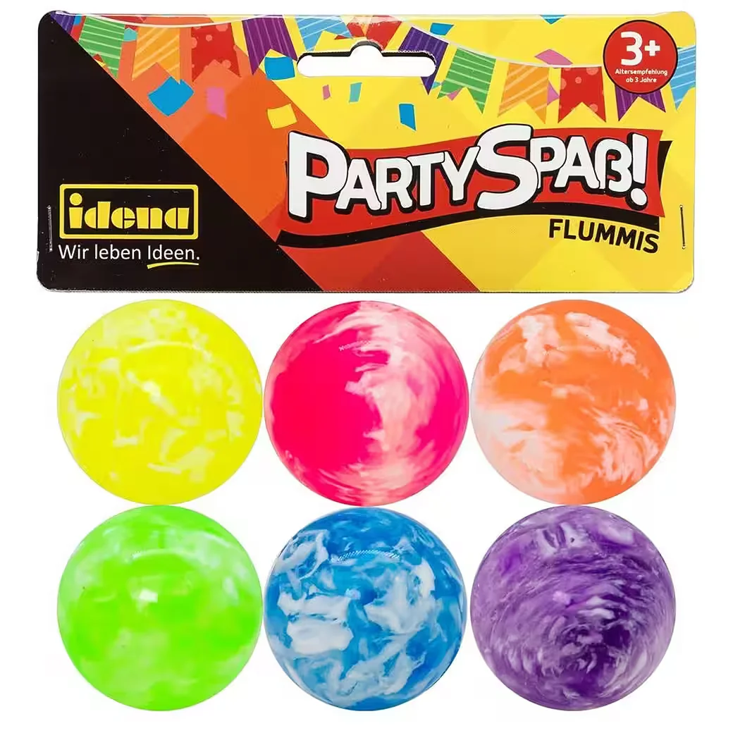 IDENA Flummis 6 Stück Partyspaß bunte Gummibälle Party Mitgebsel
