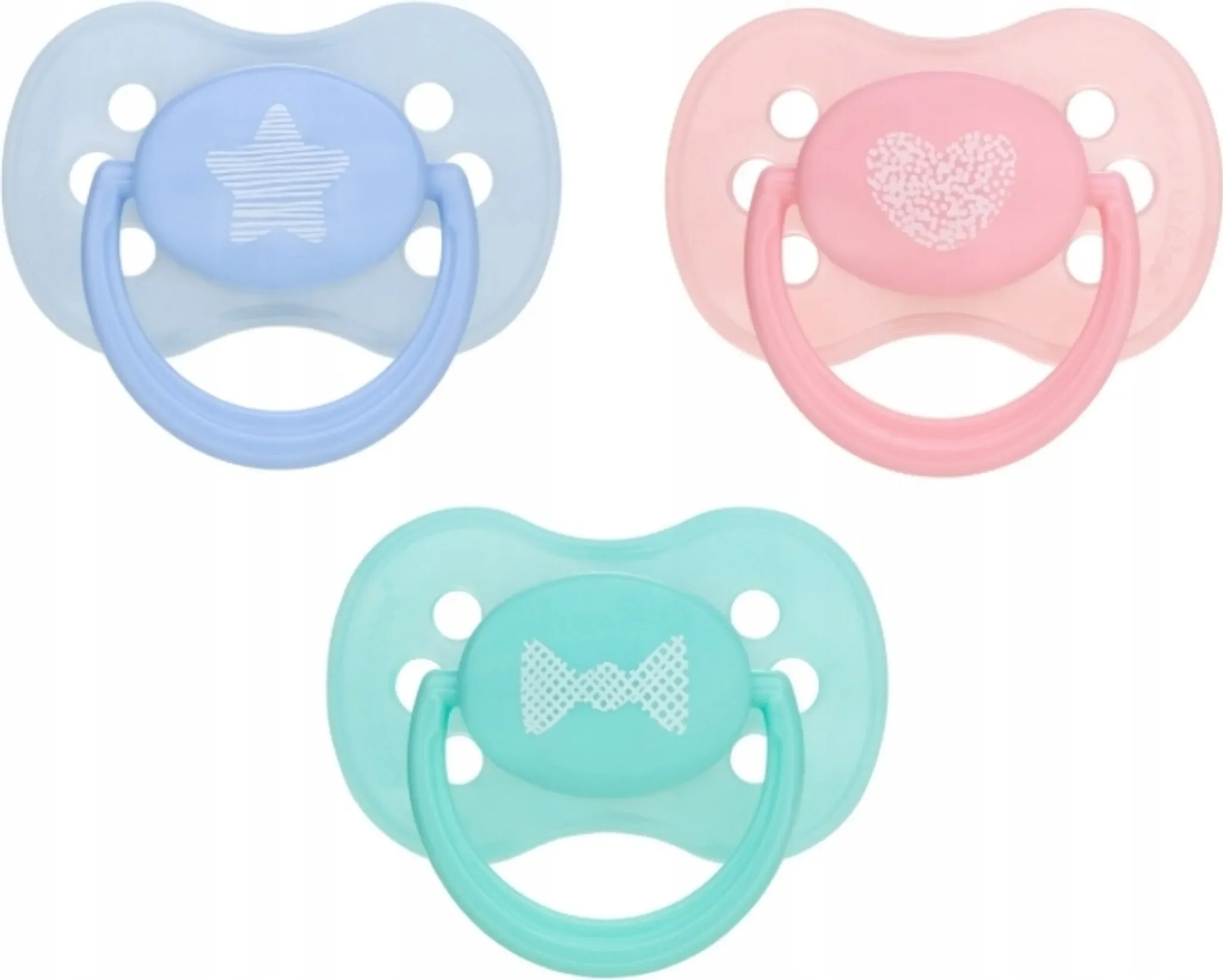 Canpol babies Runder Silikonschnuller 0-6 Monate 2er Pack Pastellfarben