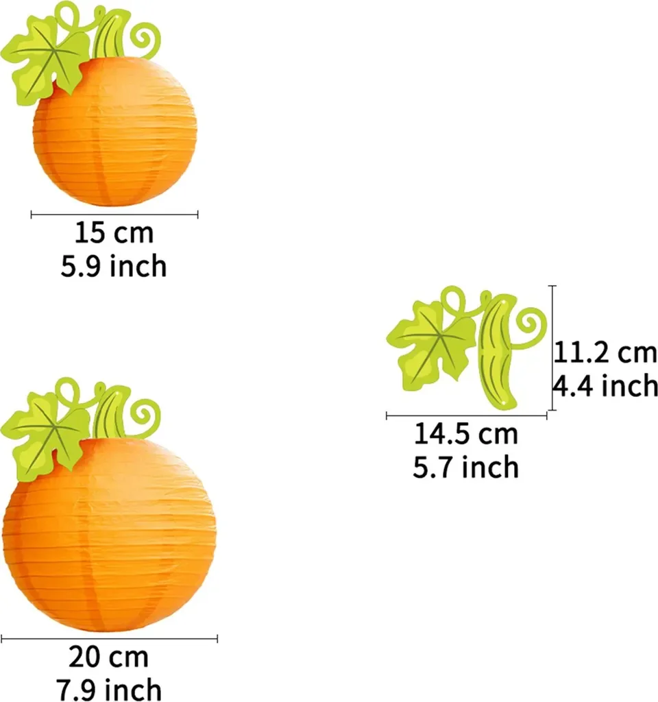Hdvery Halloween Kürbis Papierlaterne zum Aufhängen orange Deko