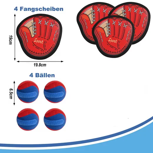 CLTYQ Klettball Wurfspiel Set Outdoor für Kinder, 4 Handteller + Ball