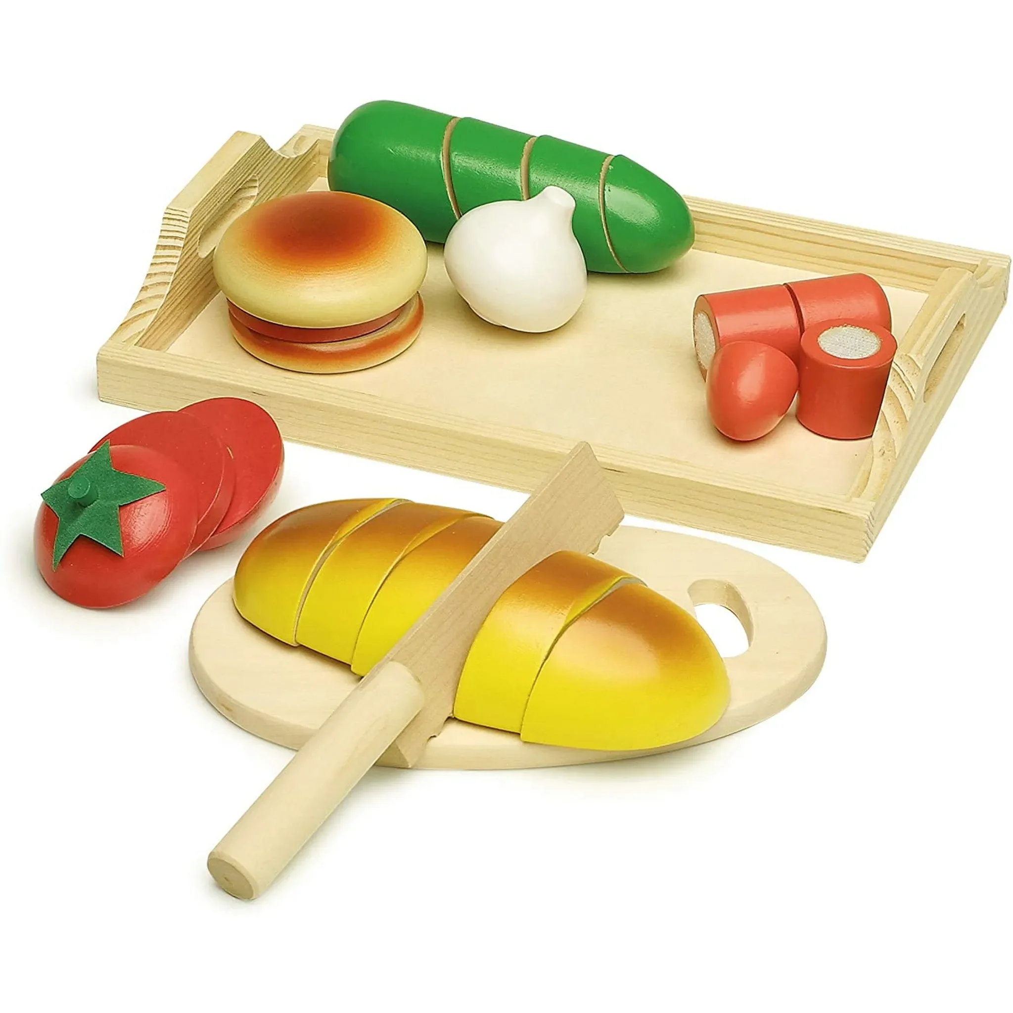 Small Foot Schneide-Set „Brotzeit“ – Holz-Snack-Set zum Zerteilen & Servieren