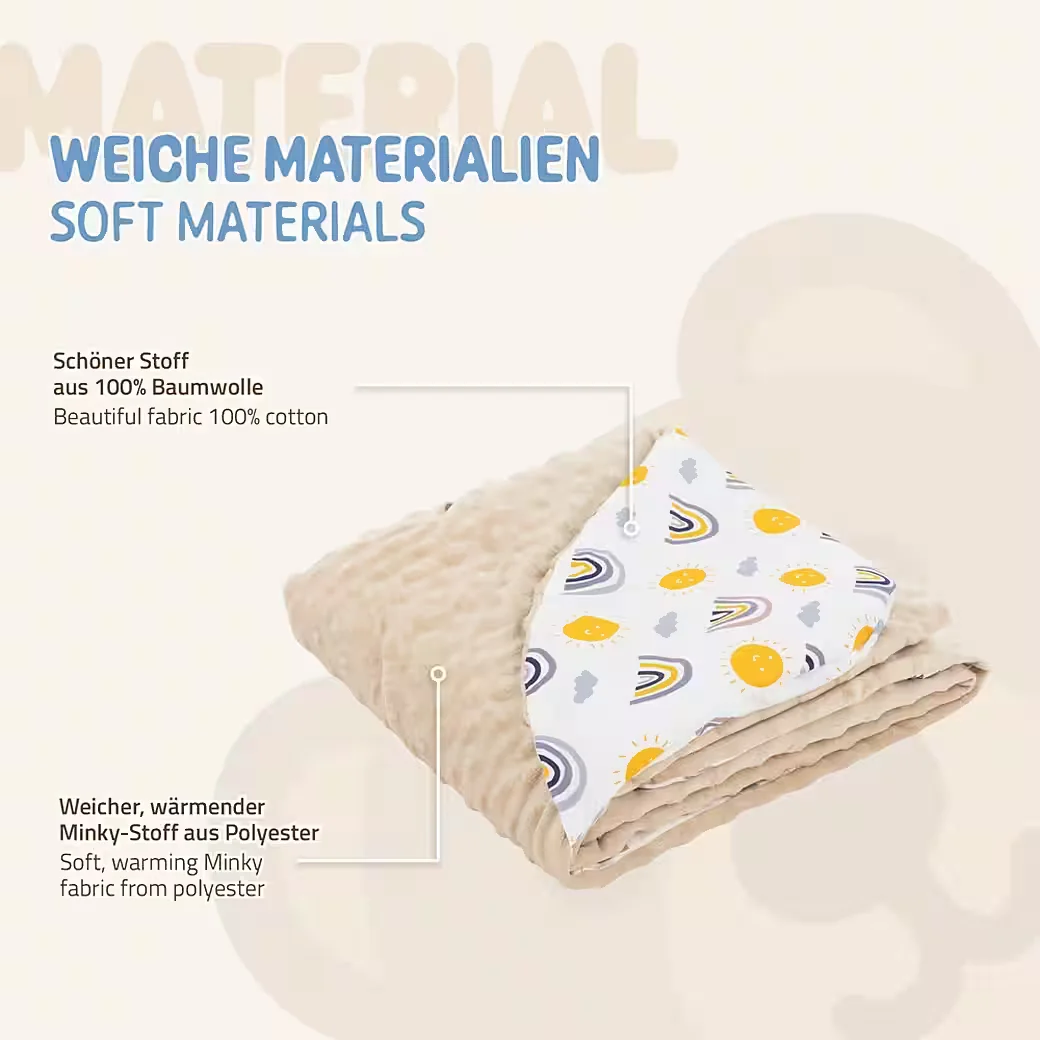 JOYZ Einschlagdecke Kuscheldecke Baby Kapuze Baumwolle doppelseitig