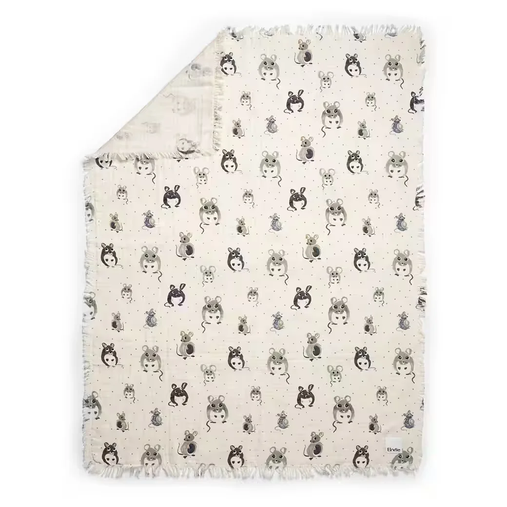ELODIE Babydecke Soft Cotton aus Baumwolle Forest mouse