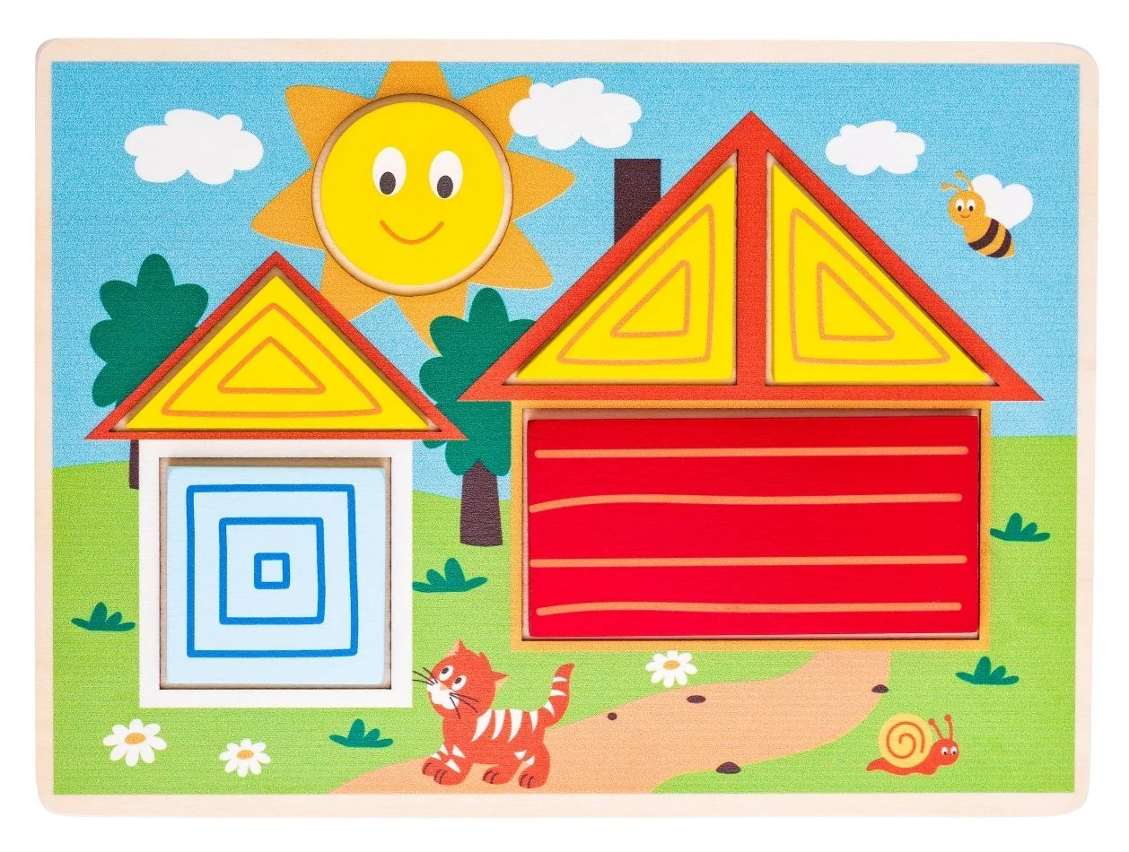WOODYLAND Lernspielzeug aus Holz Legespiel Sortierspiel 10 Legetafeln