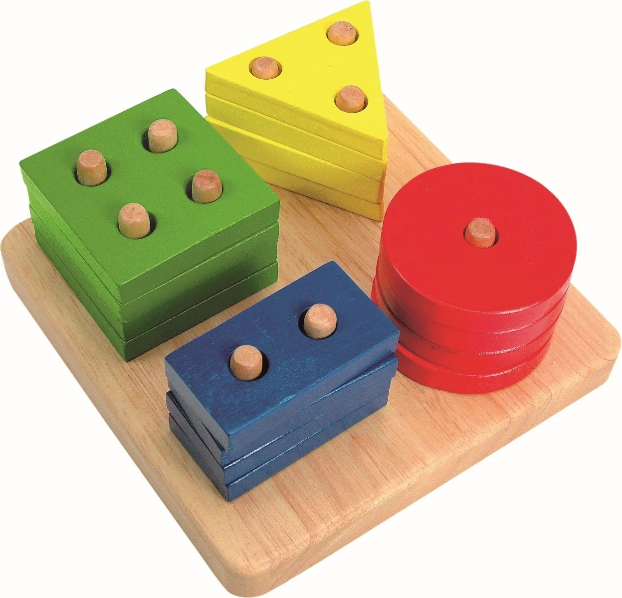WOODYLAND Lernspielzeug Holz Steck Sortierspiel 90264 16 Bausteine Formen