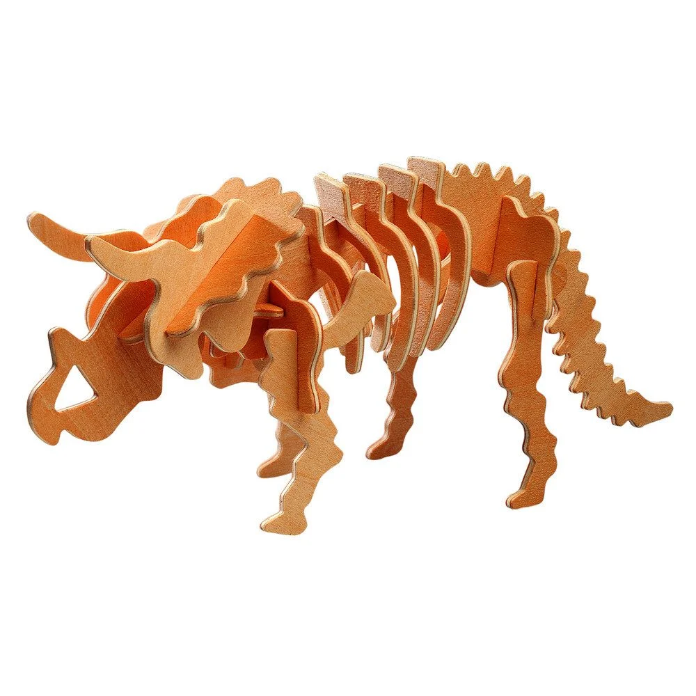 Besttoy Holz-Modellbau – 3D Steckbausatz „Dinosaurier Triceratops“