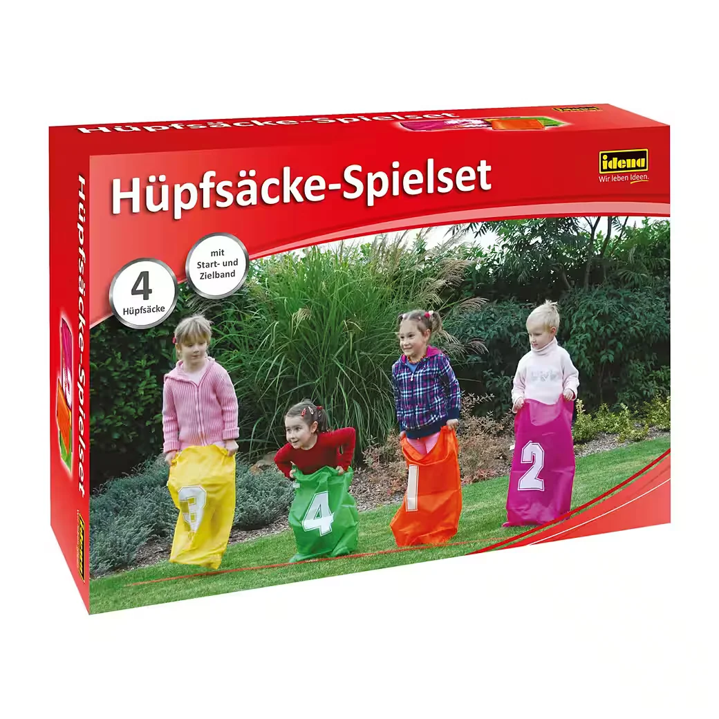 IDENA Hüpfsäcke Set 4 Stück für Sackhüpfen inkl. Band 7408881
